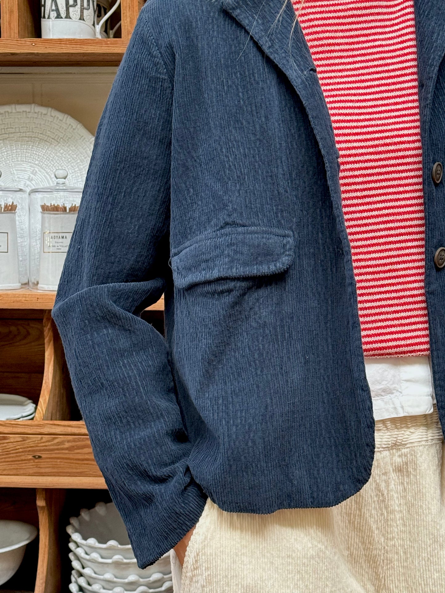 Aequamente Short Jacket - Navy Velvet Cord
