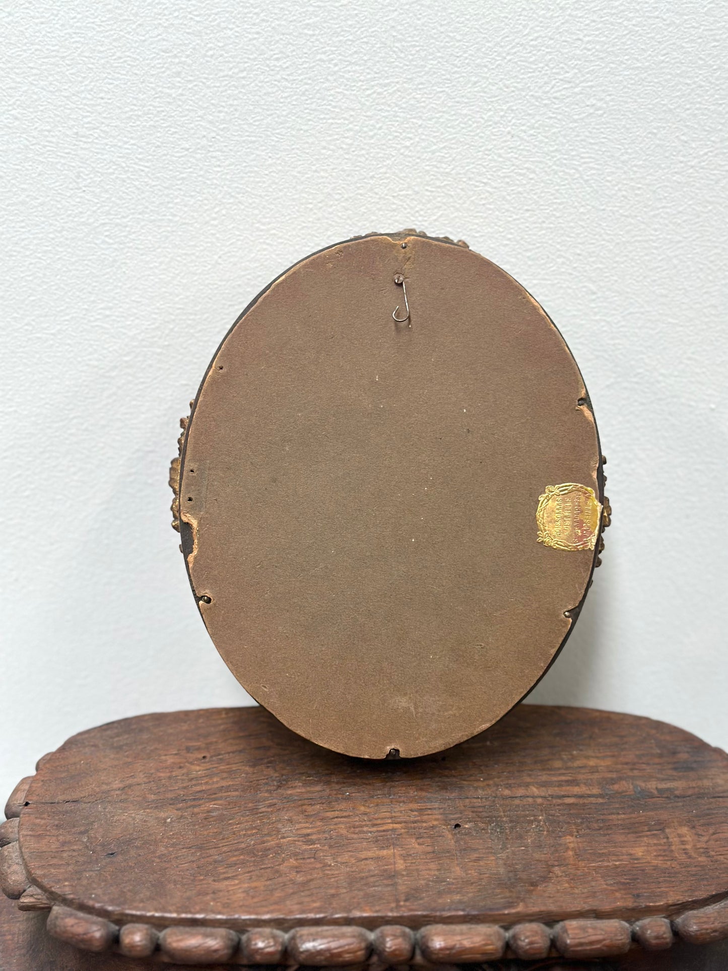 Antique French Oval Floral Photo Frame with Portrait