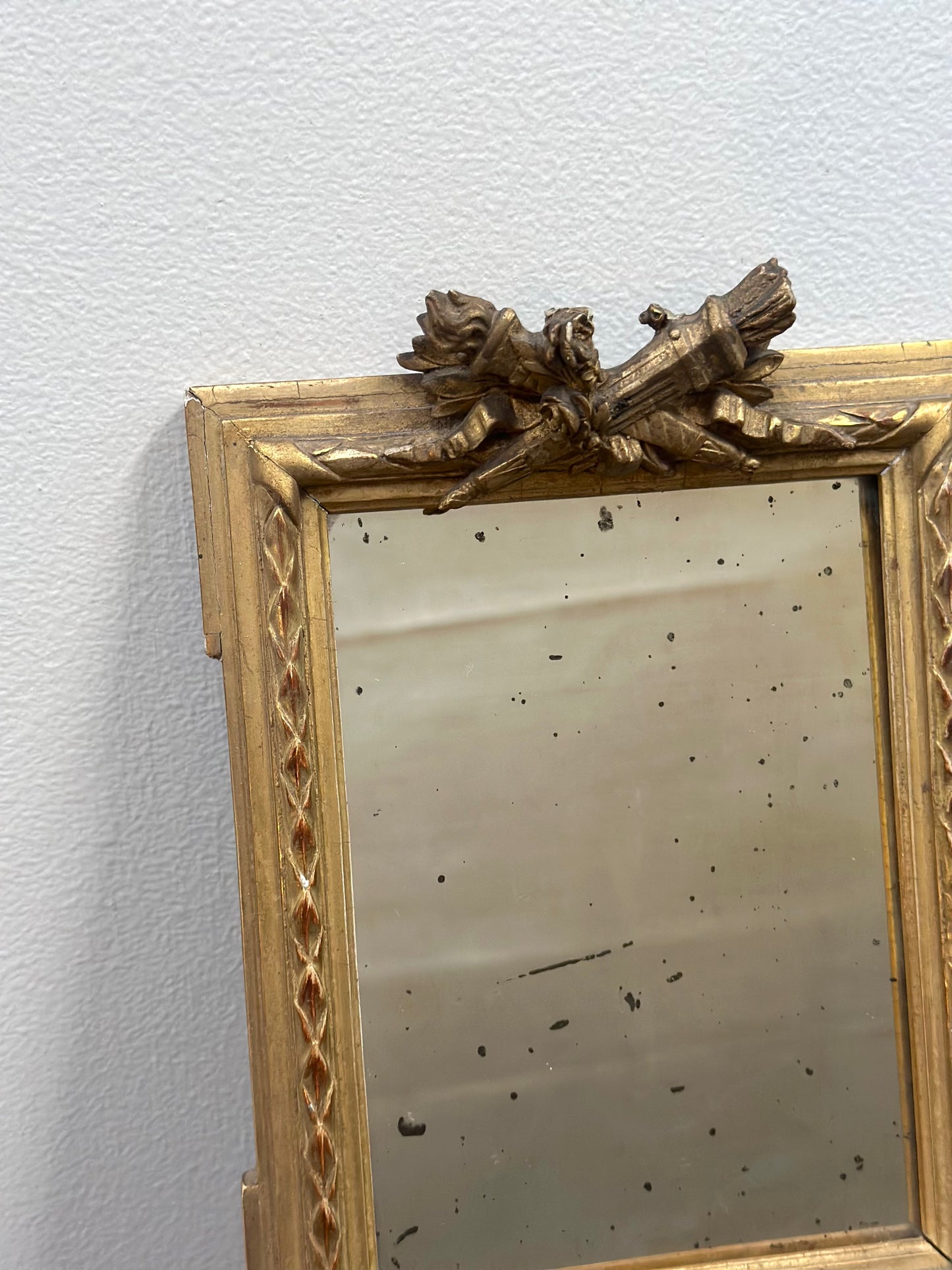 Antique French Miniature Gilt Mirror