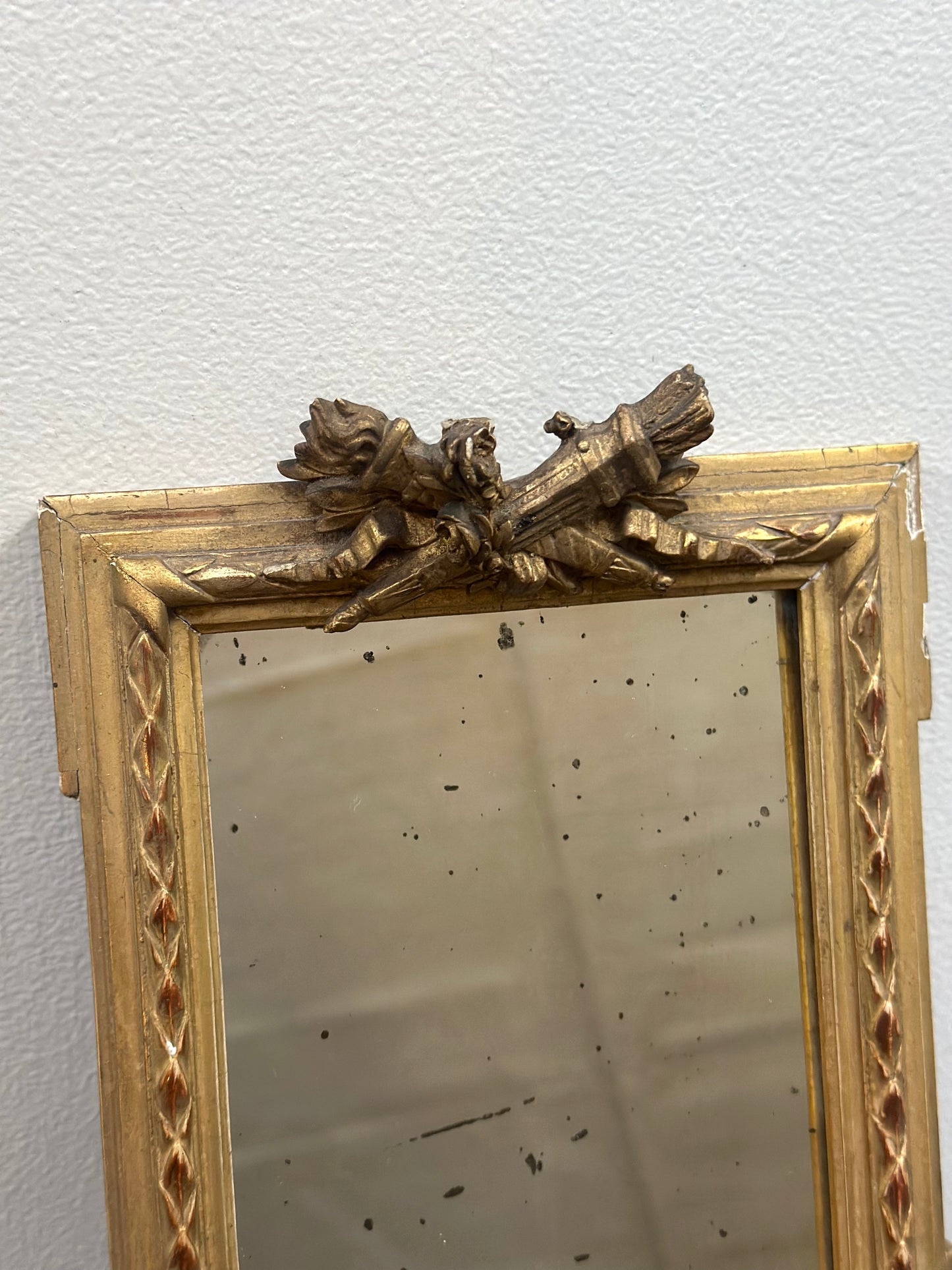 Antique French Miniature Gilt Mirror