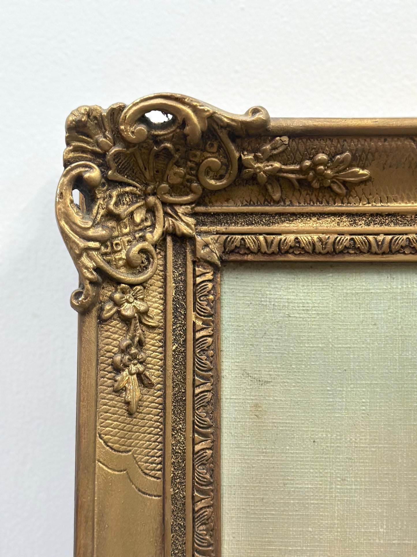 Antique French Gilt Framed Countryside Oil Painting