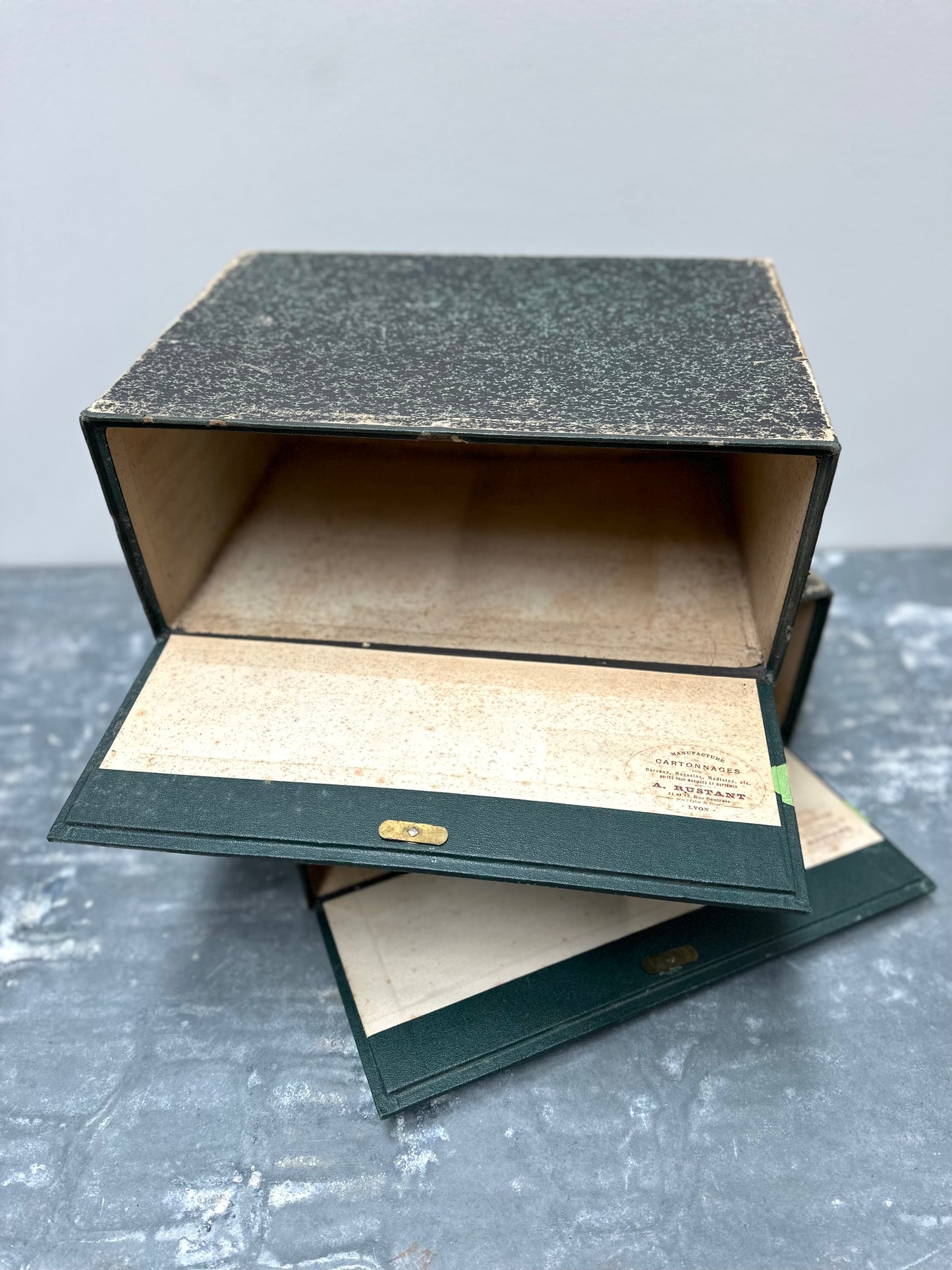 Large Pair of Antique French Document Storage Boxes