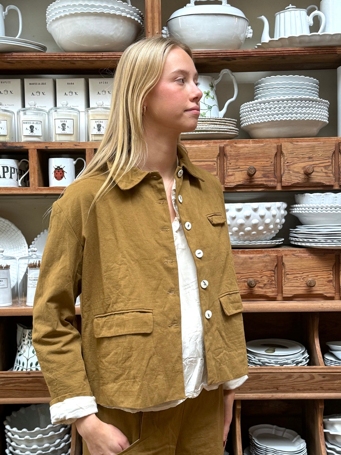 Sula Cotton Twill Jacket - Tobacco