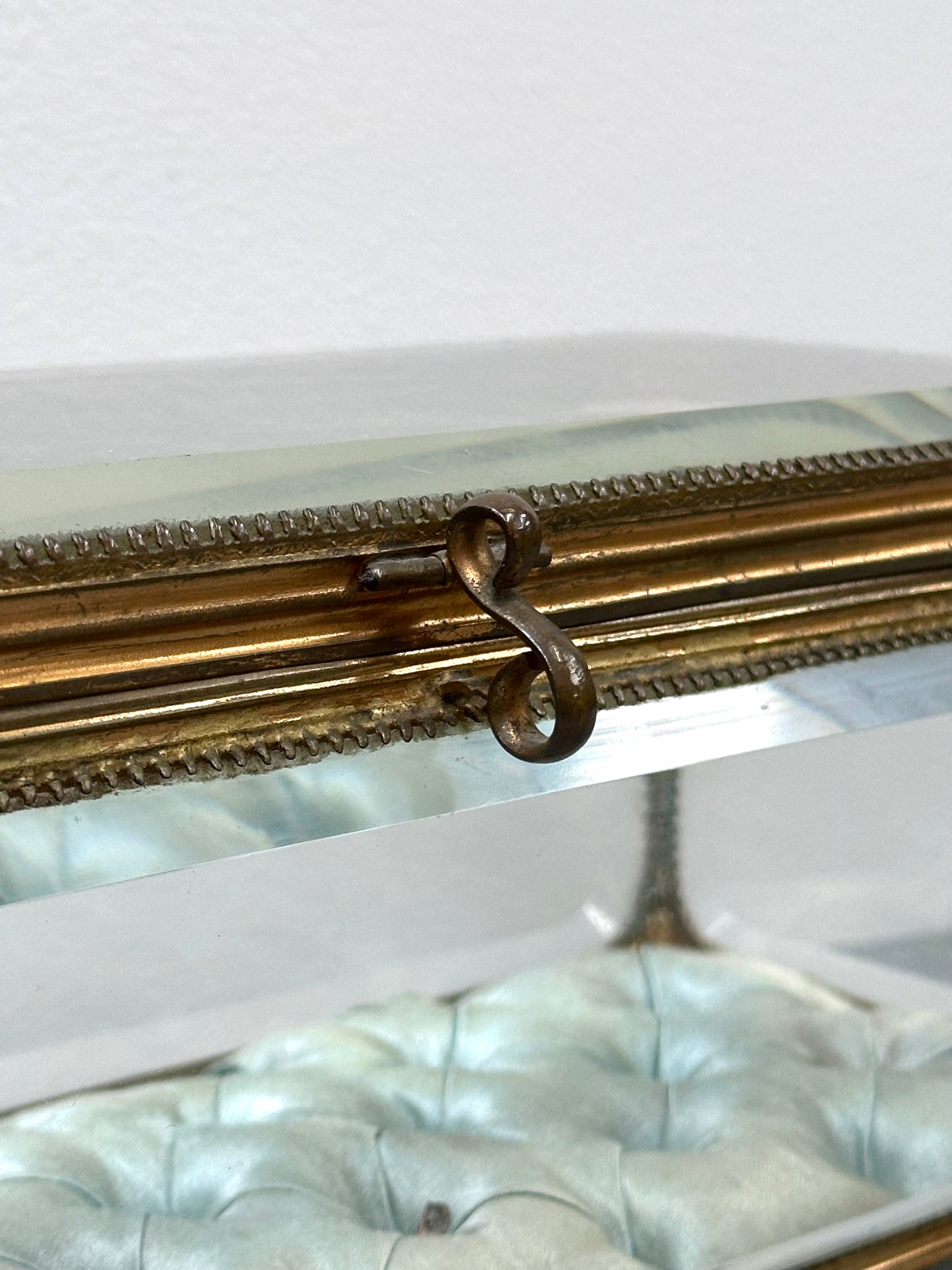Antique French 'Boîte à Bijoux' Glass Jewellery Box - Extra Large Blue