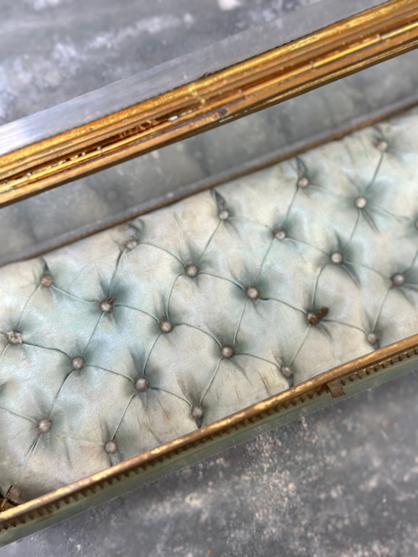 Antique French 'Boîte à Bijoux' Glass Jewellery Box - Extra Large Blue