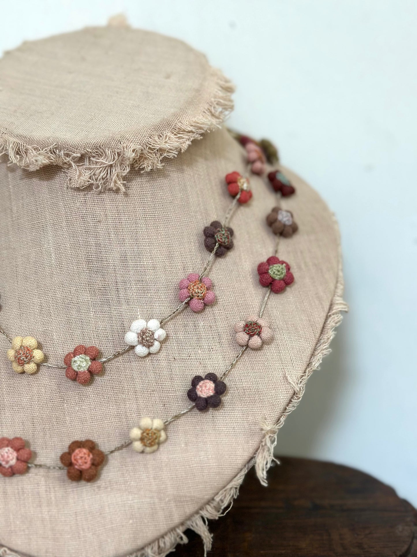 Sophie Digard Mini Flower Long Crochet Necklace - Pink