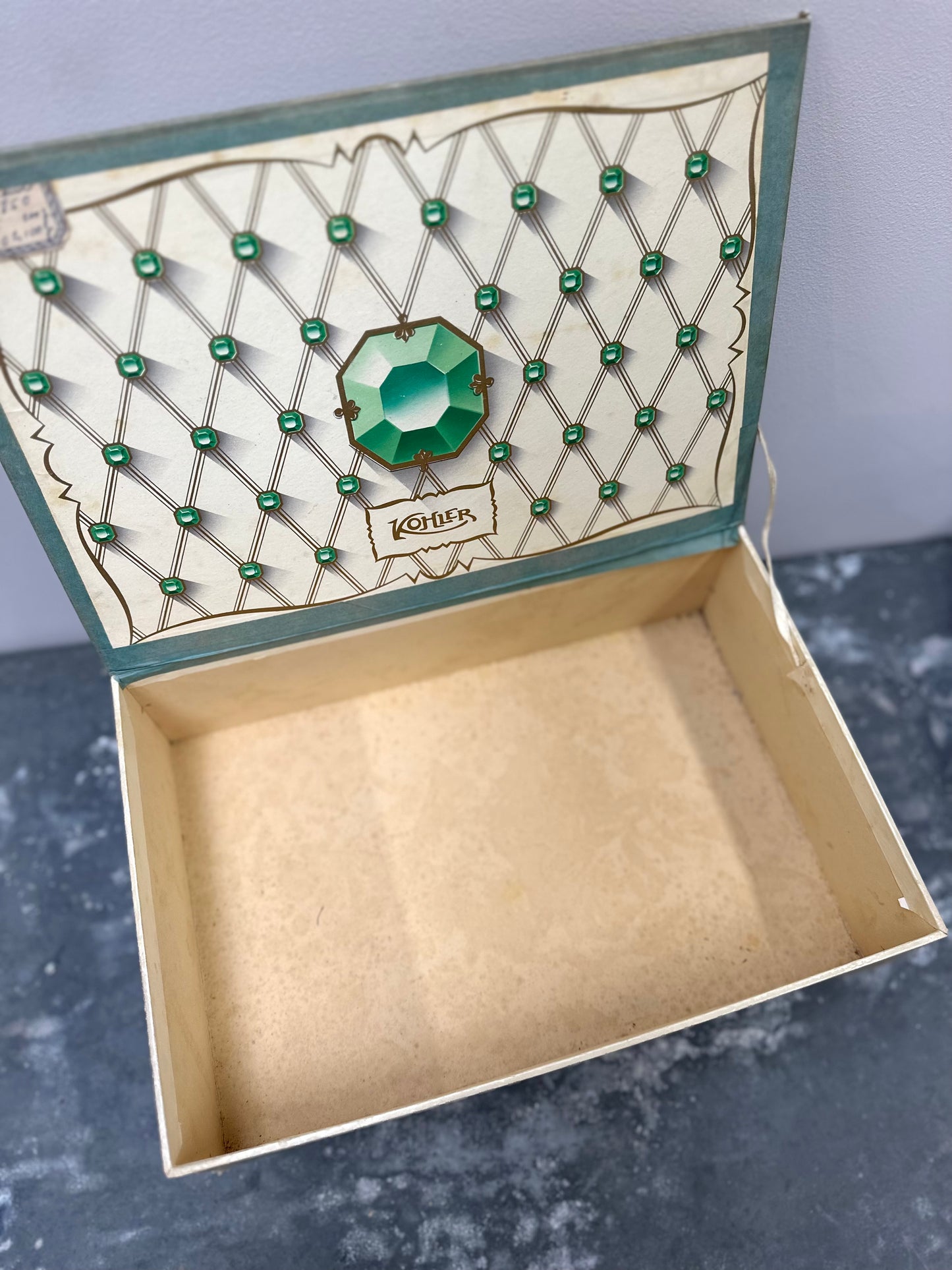 Antique French Kohler 'Emeraude' Chocolate Box
