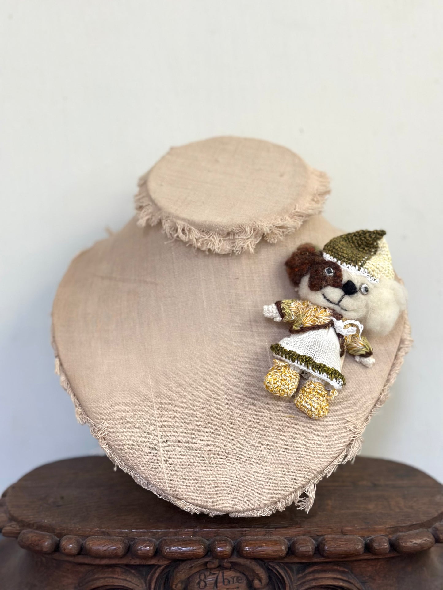 Sophie Digard Linen And Wool Brooch 'Markus'