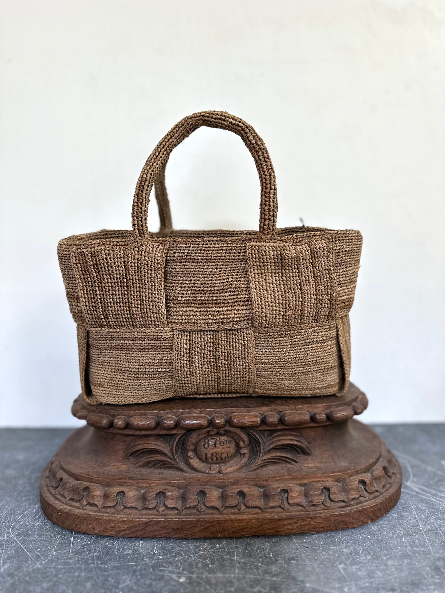 Sophie Digard Small Raffia Woven Handbag - Light Brown