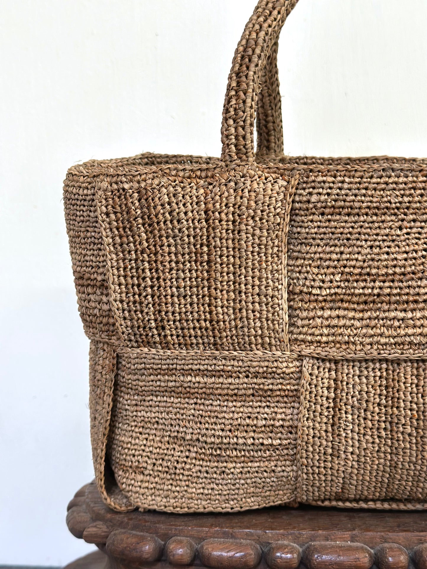 Sophie Digard Small Raffia Woven Handbag - Light Brown