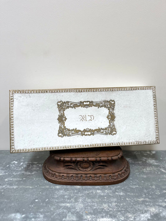 Antique French Monogram Ladies Storage Box