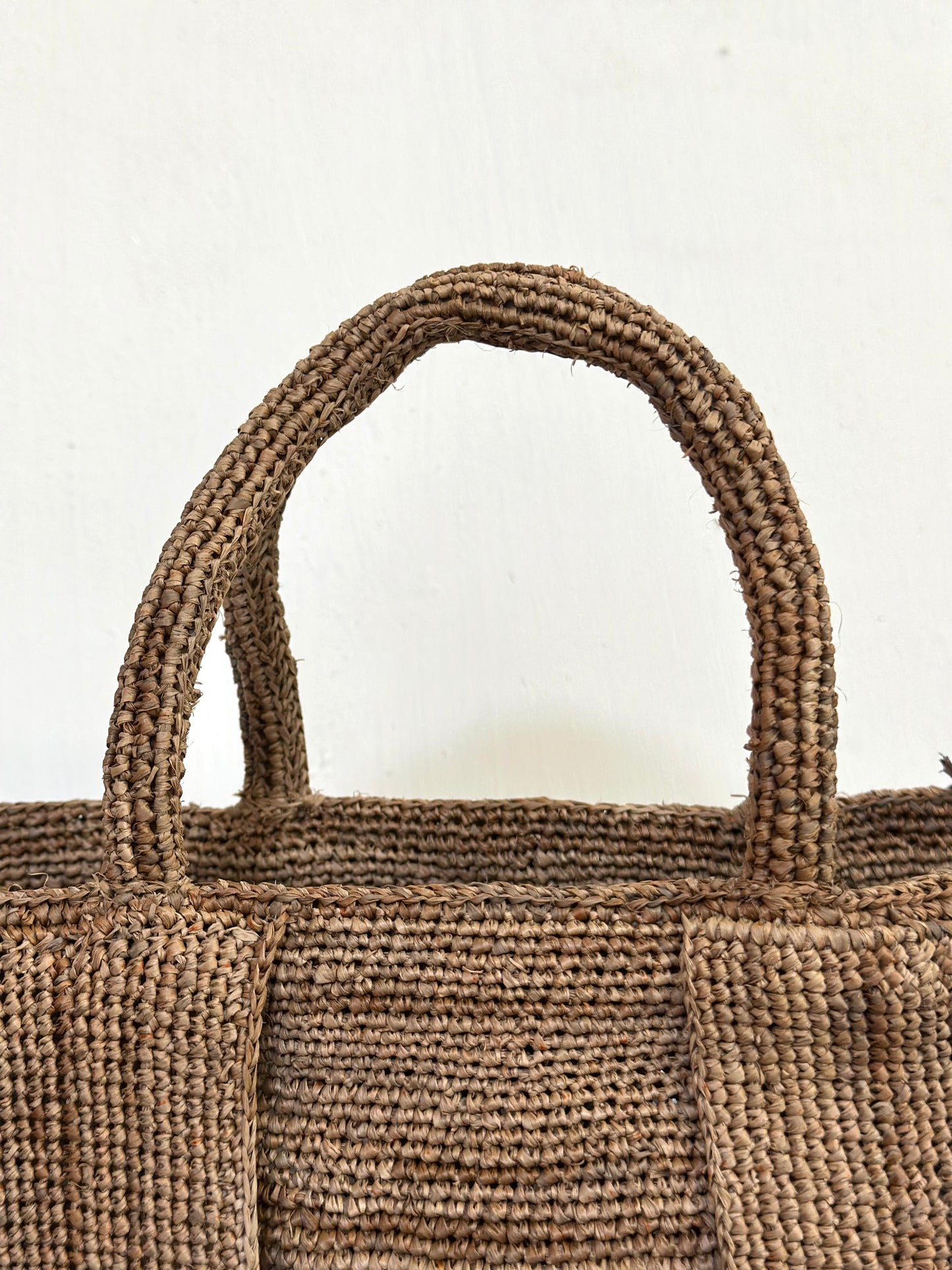 Sophie Digard Small Raffia Woven Handbag - Light Brown