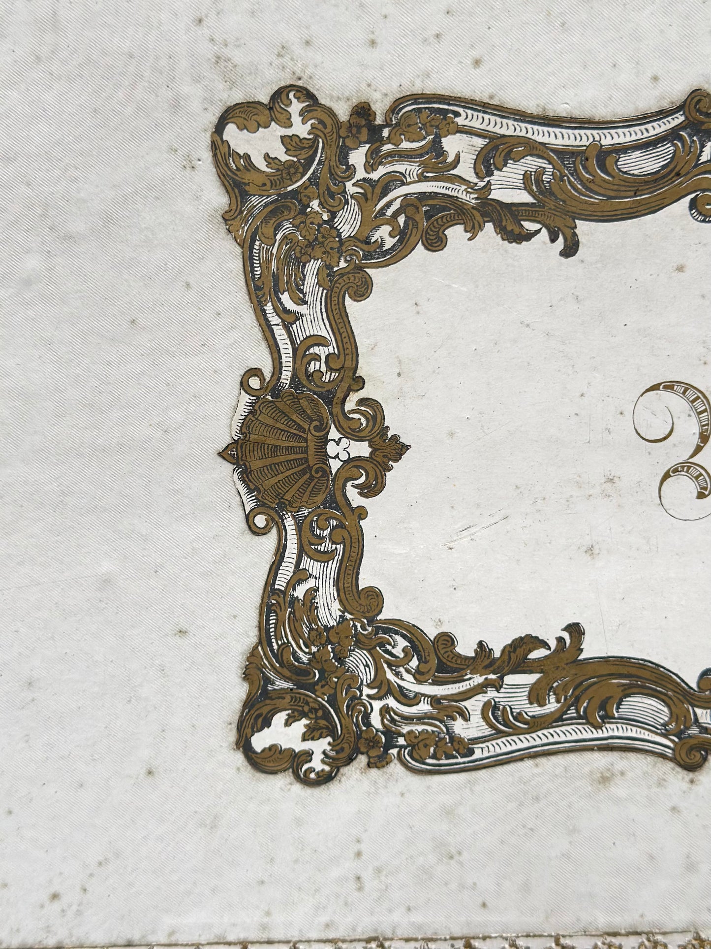 Antique French Monogram Ladies Storage Box