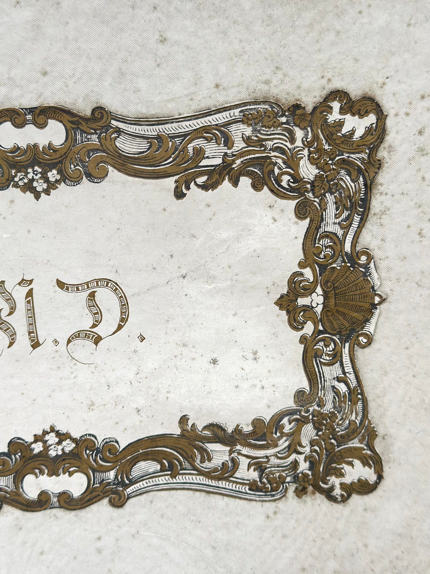 Antique French Monogram Ladies Storage Box