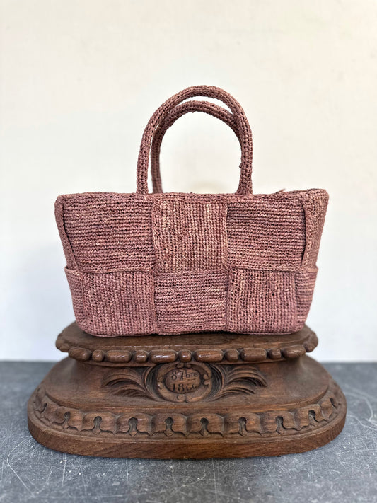 Sophie Digard Small Raffia Woven Handbag - Pink