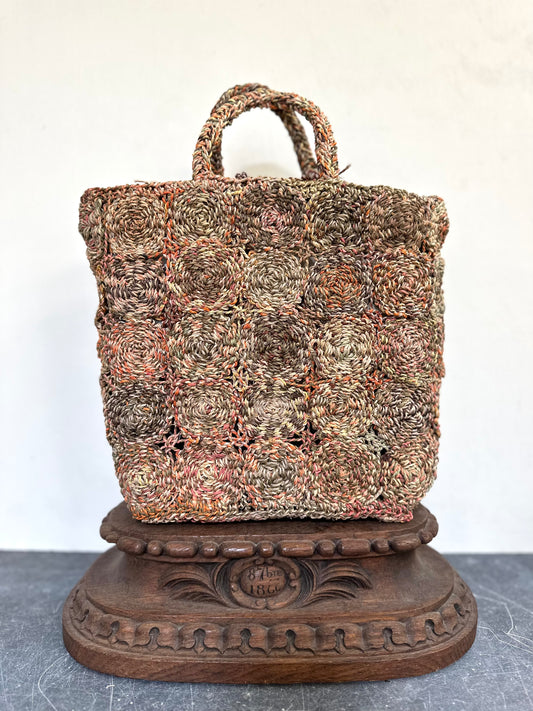 Sophie Digard Medium Raffia Bag Spring Circles