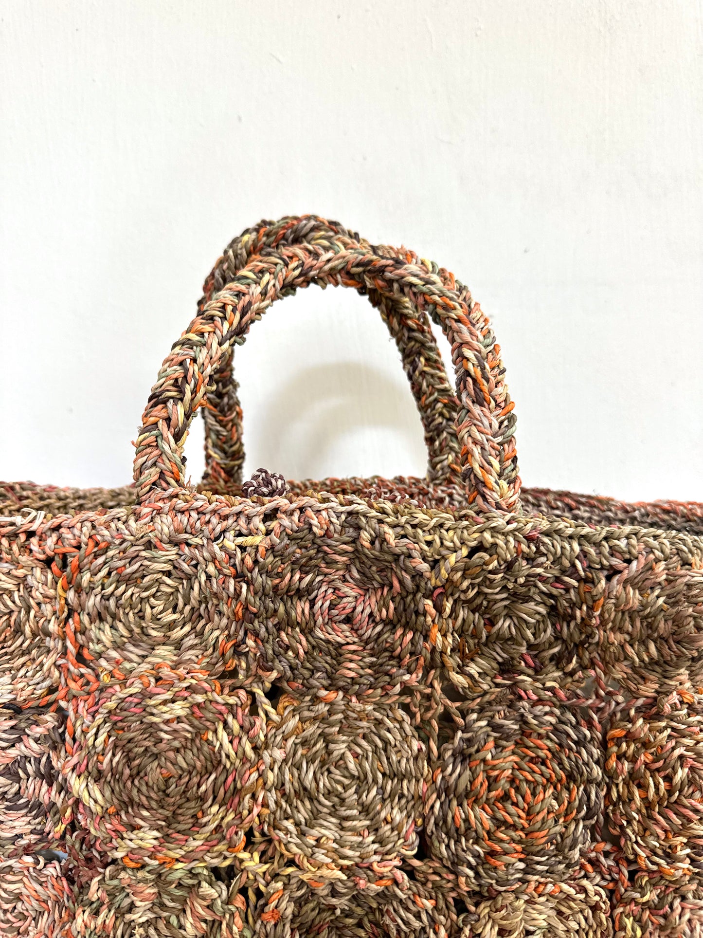 Sophie Digard Medium Raffia Bag Spring Circles