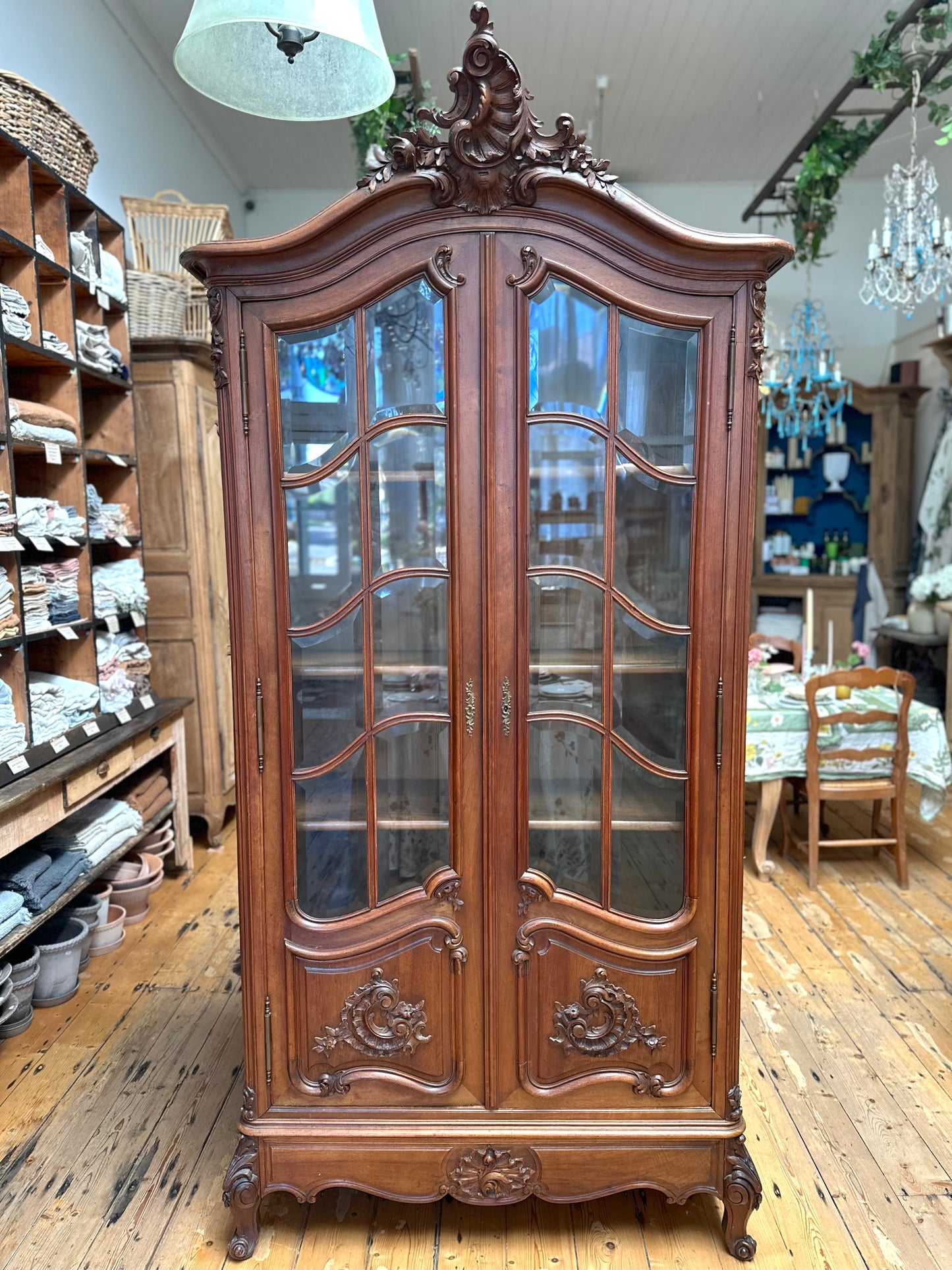 Antique French Large Double Door Vitrine