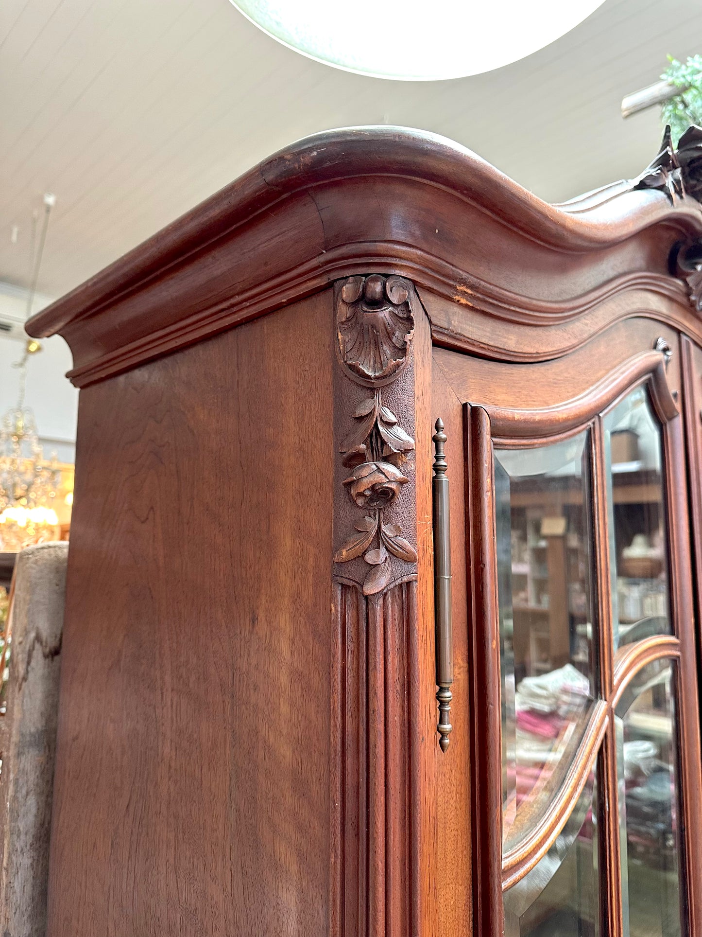 Antique French Large Double Door Vitrine