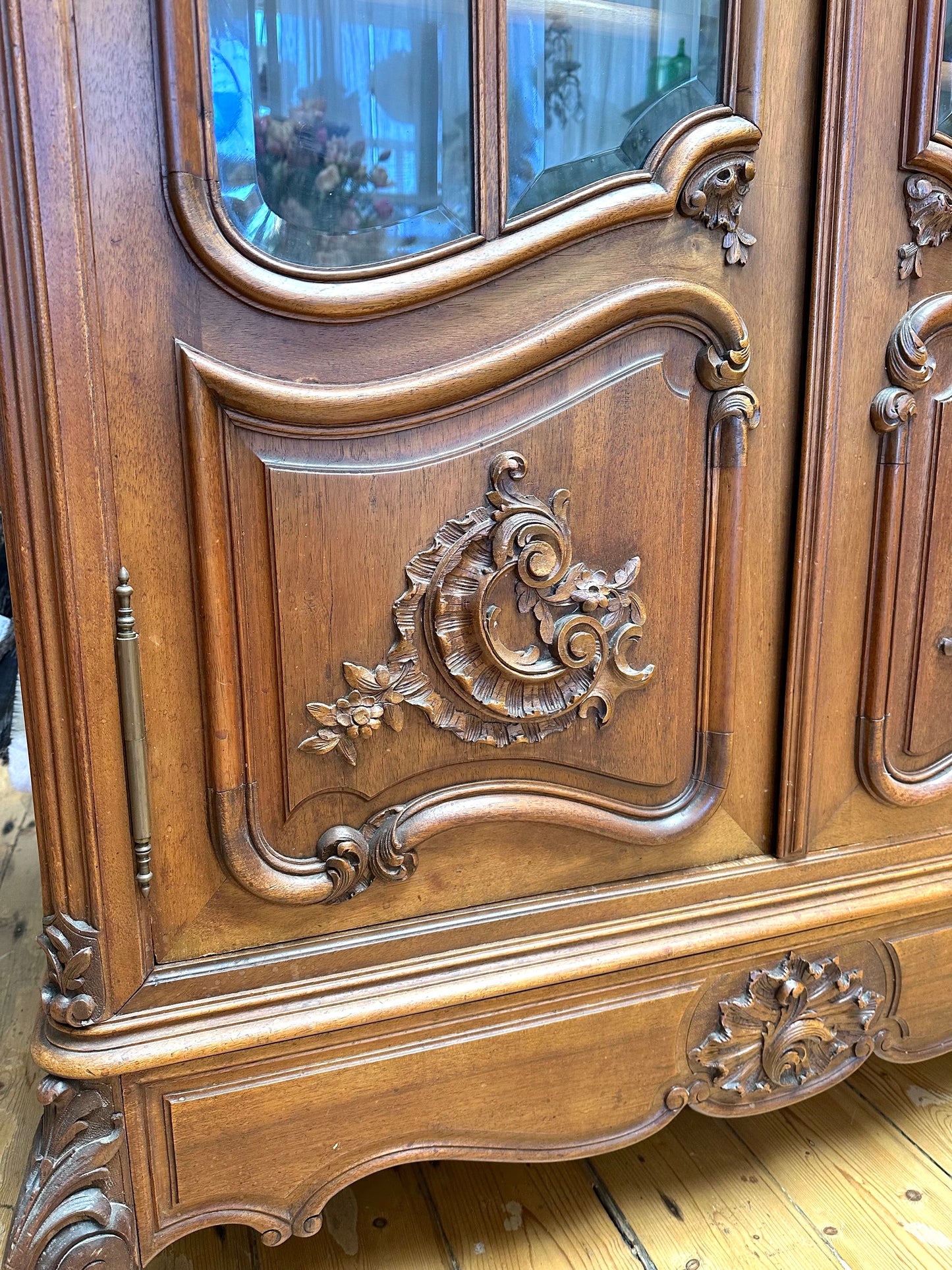 Antique French Large Double Door Vitrine