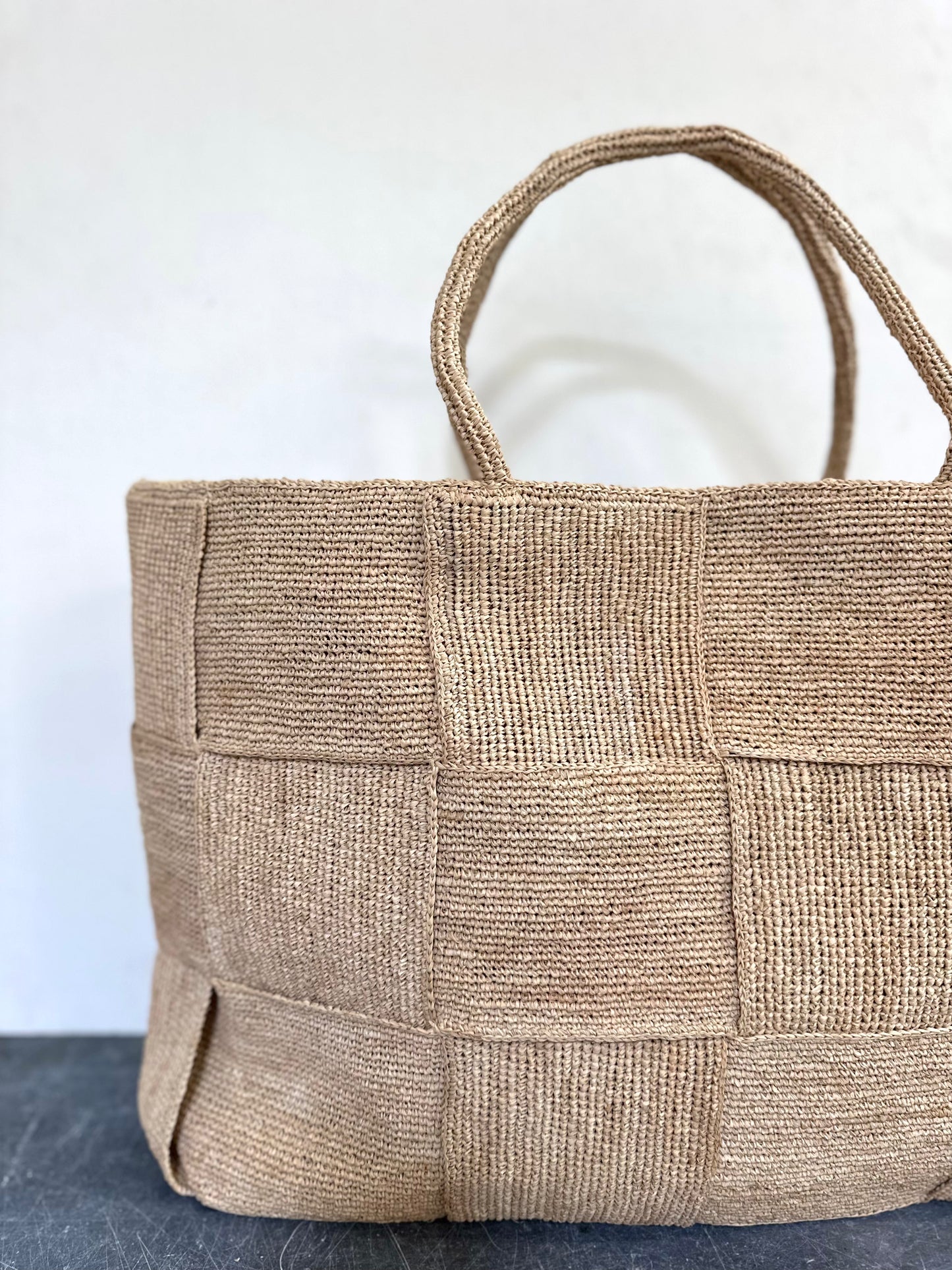 Sophie Digard Large Raffia Woven Bag - Natural