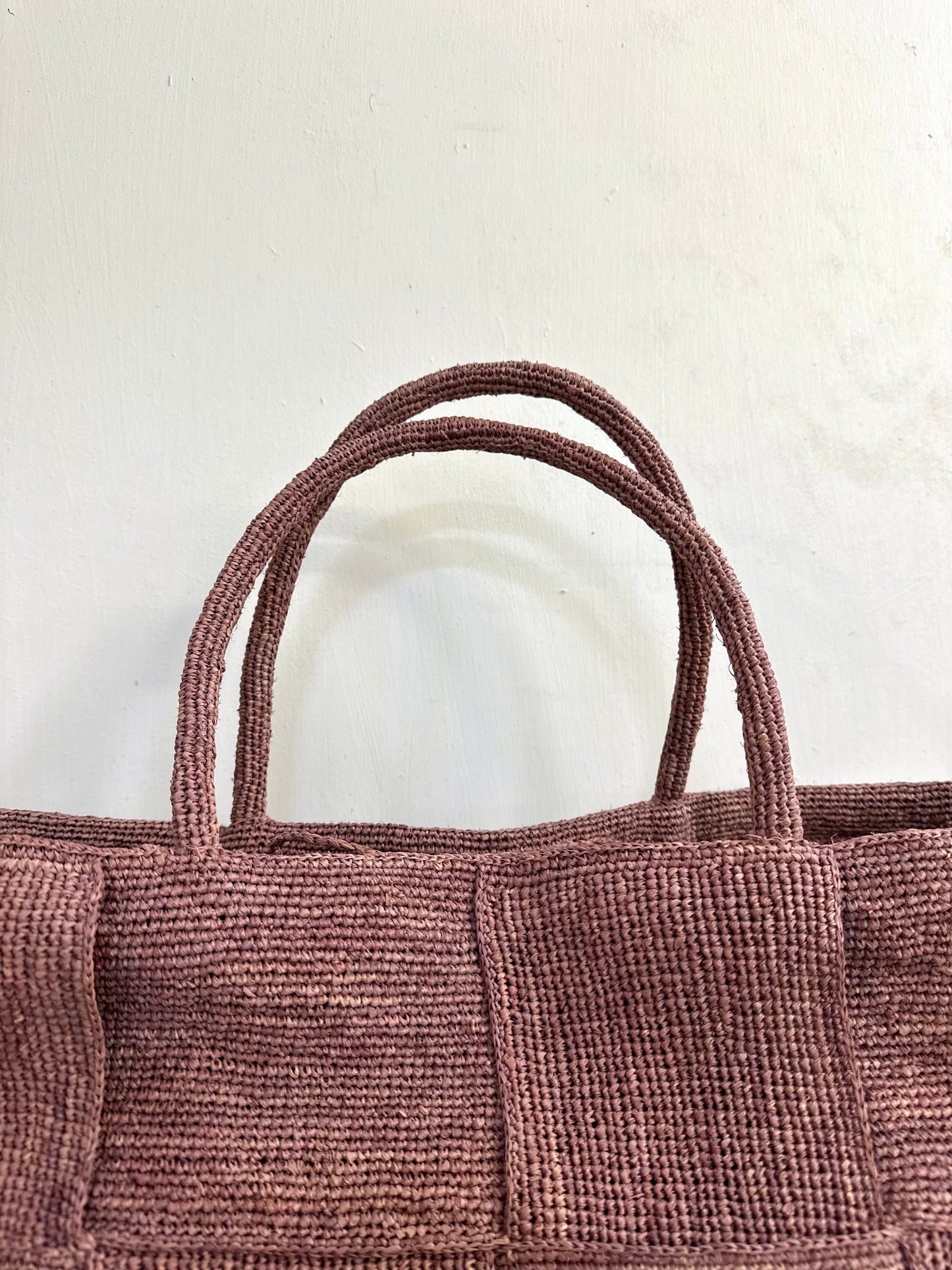 Sophie Digard Large Raffia Woven Bag - Pink