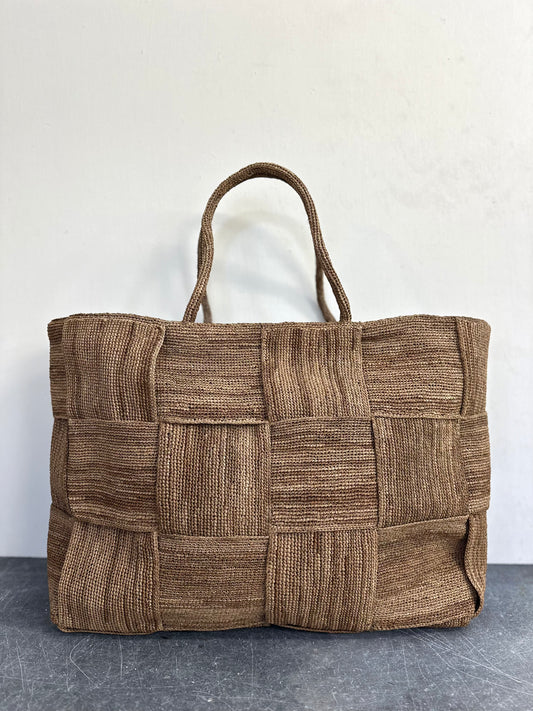 Sophie Digard Large Raffia Woven Bag - Light Brown