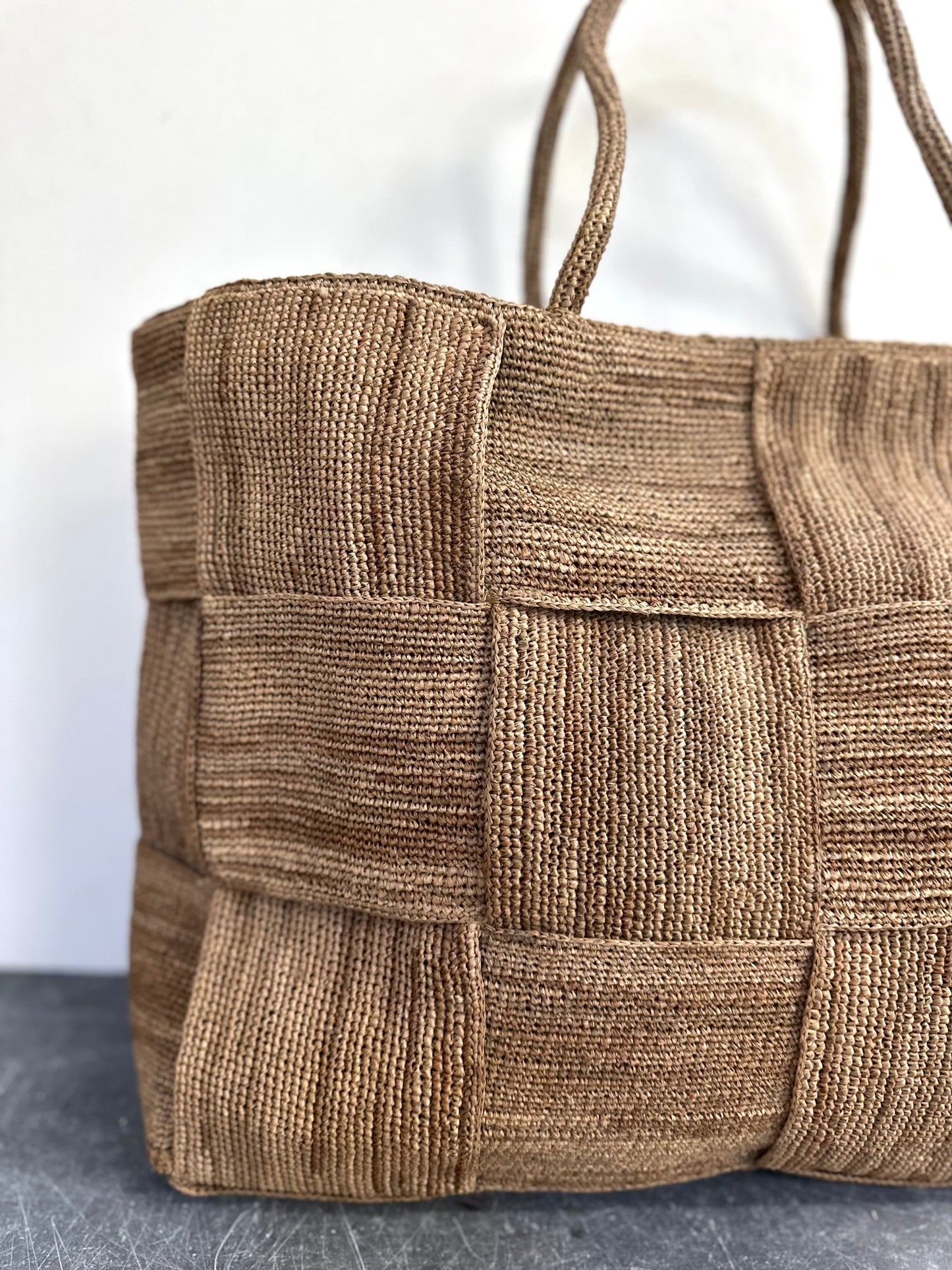 Sophie Digard Large Raffia Woven Bag - Light Brown