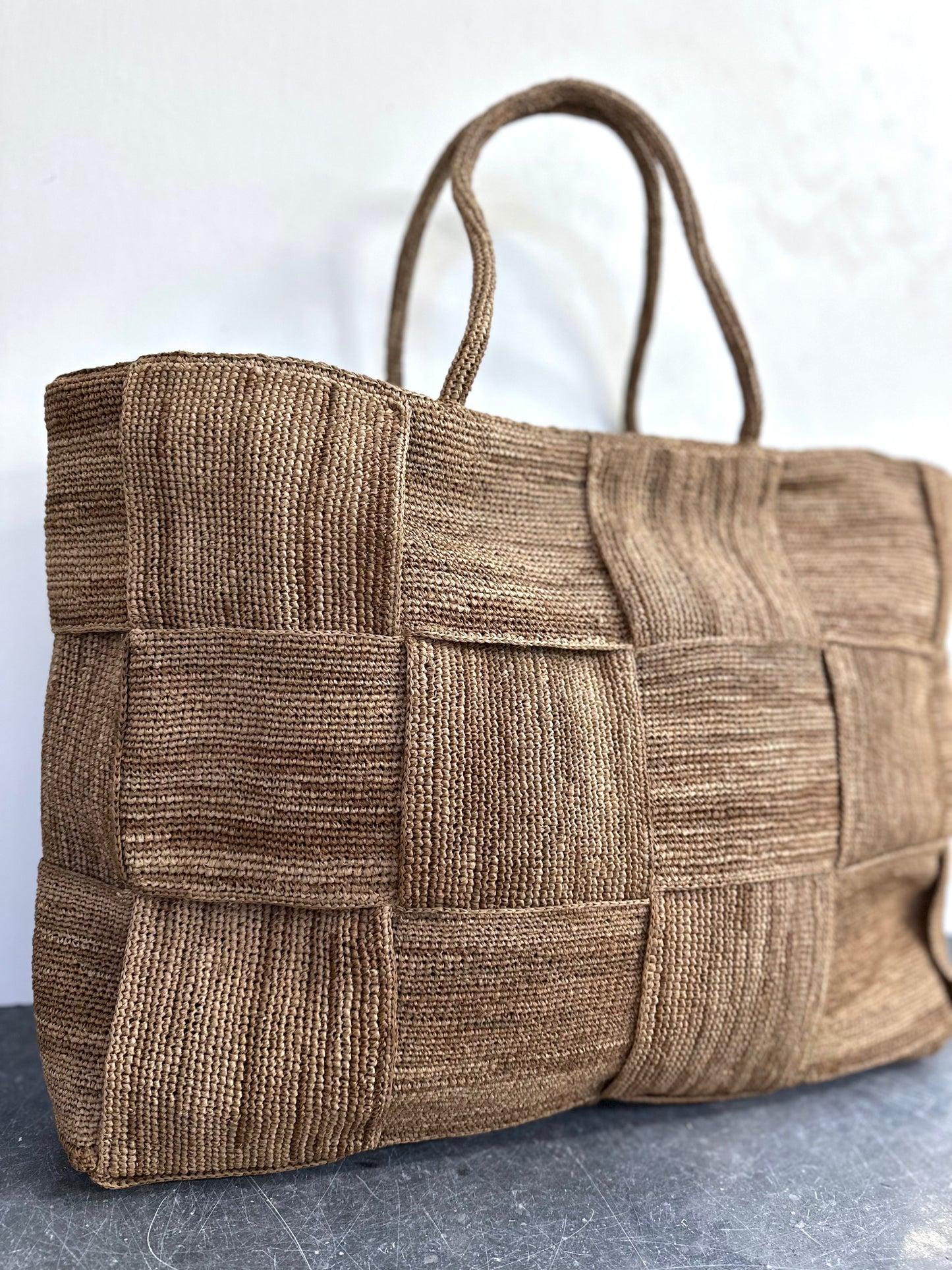 Sophie Digard Large Raffia Woven Bag - Light Brown