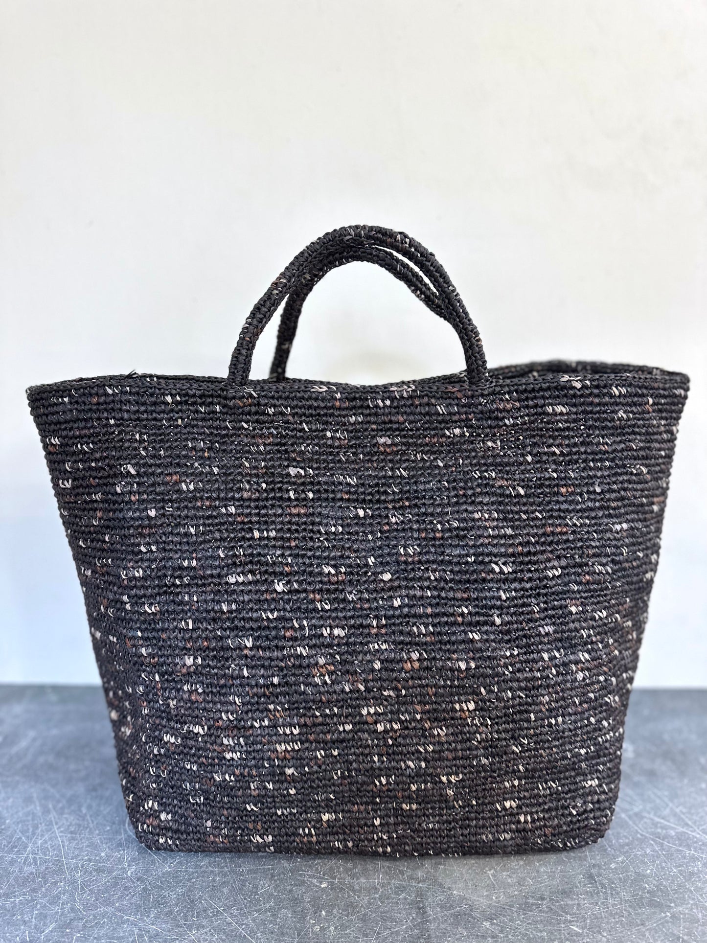 Sophie Digard Large Raffia Bag With Felt Bunny Duo