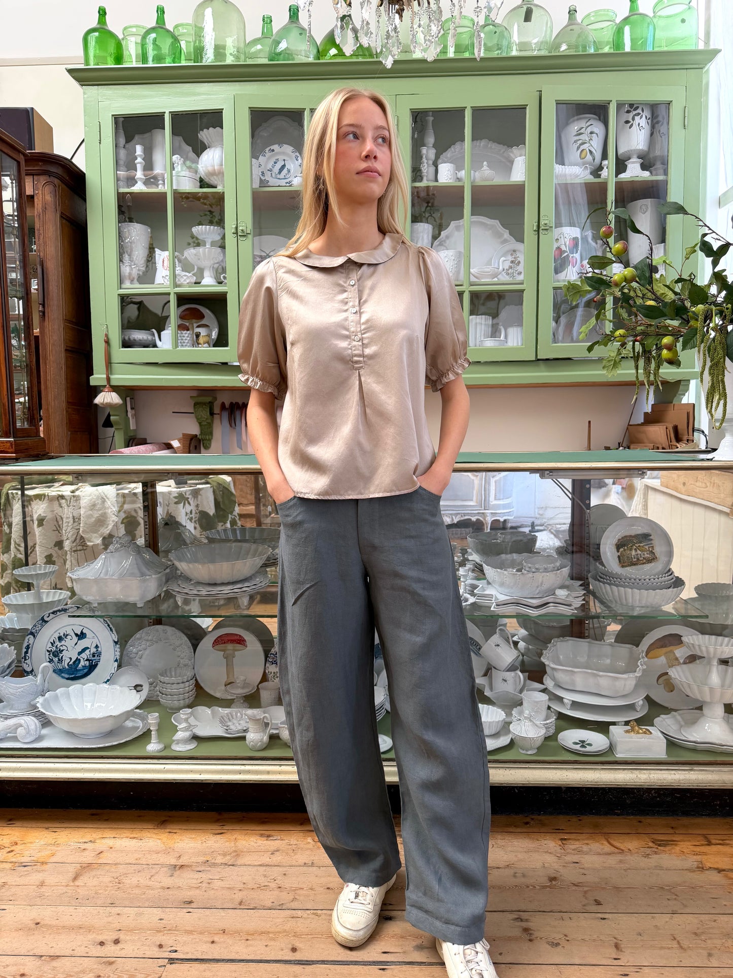 Sula Everyday Linen Twill Trousers - Teal