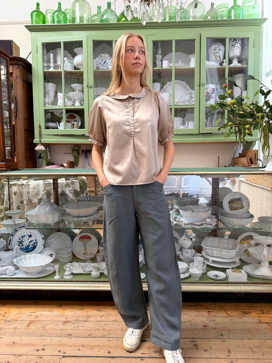 Sula Everyday Linen Twill Trousers - Teal