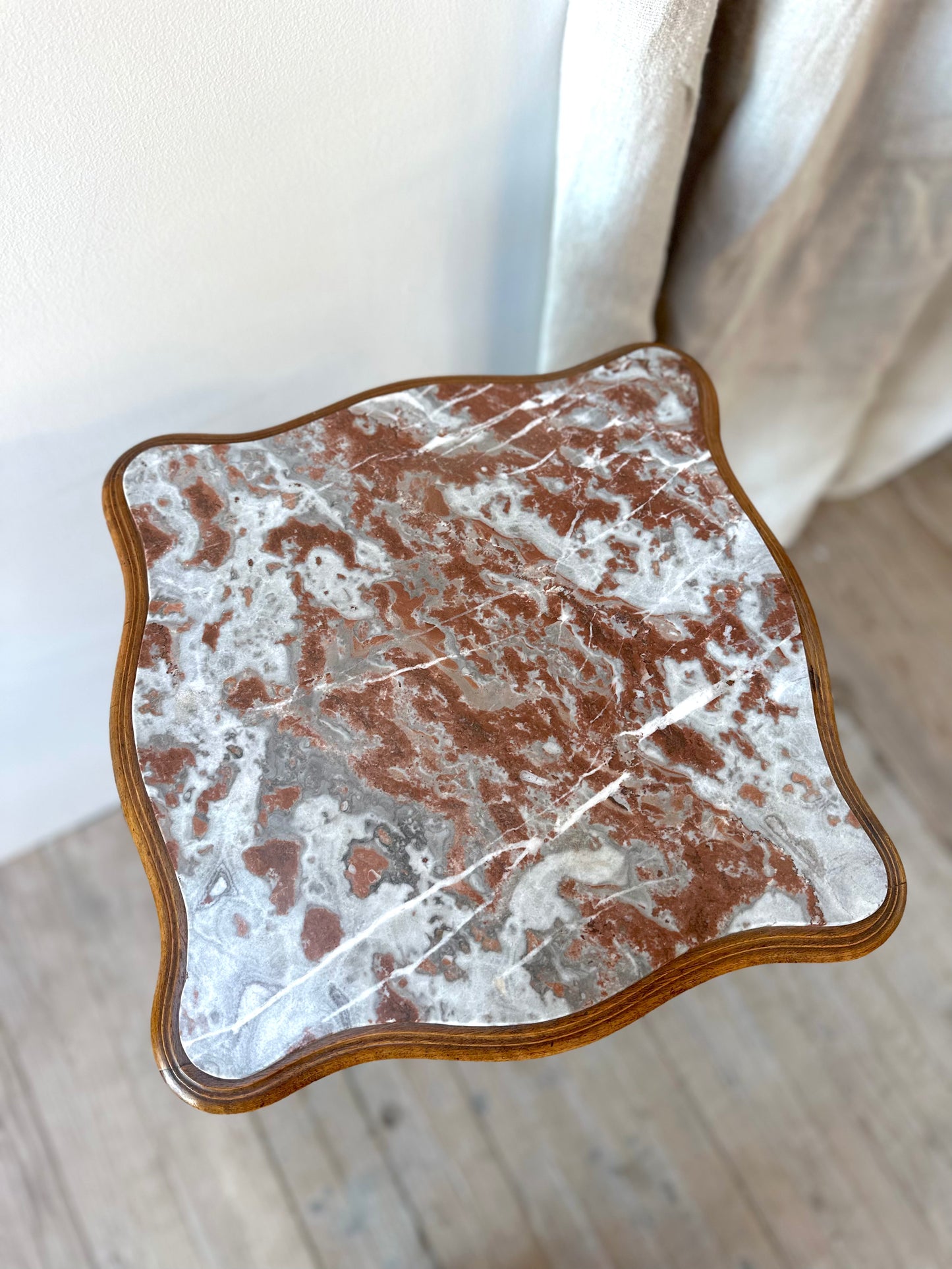 Antique French Louis XV Quartercut Veneer Bedside Table
