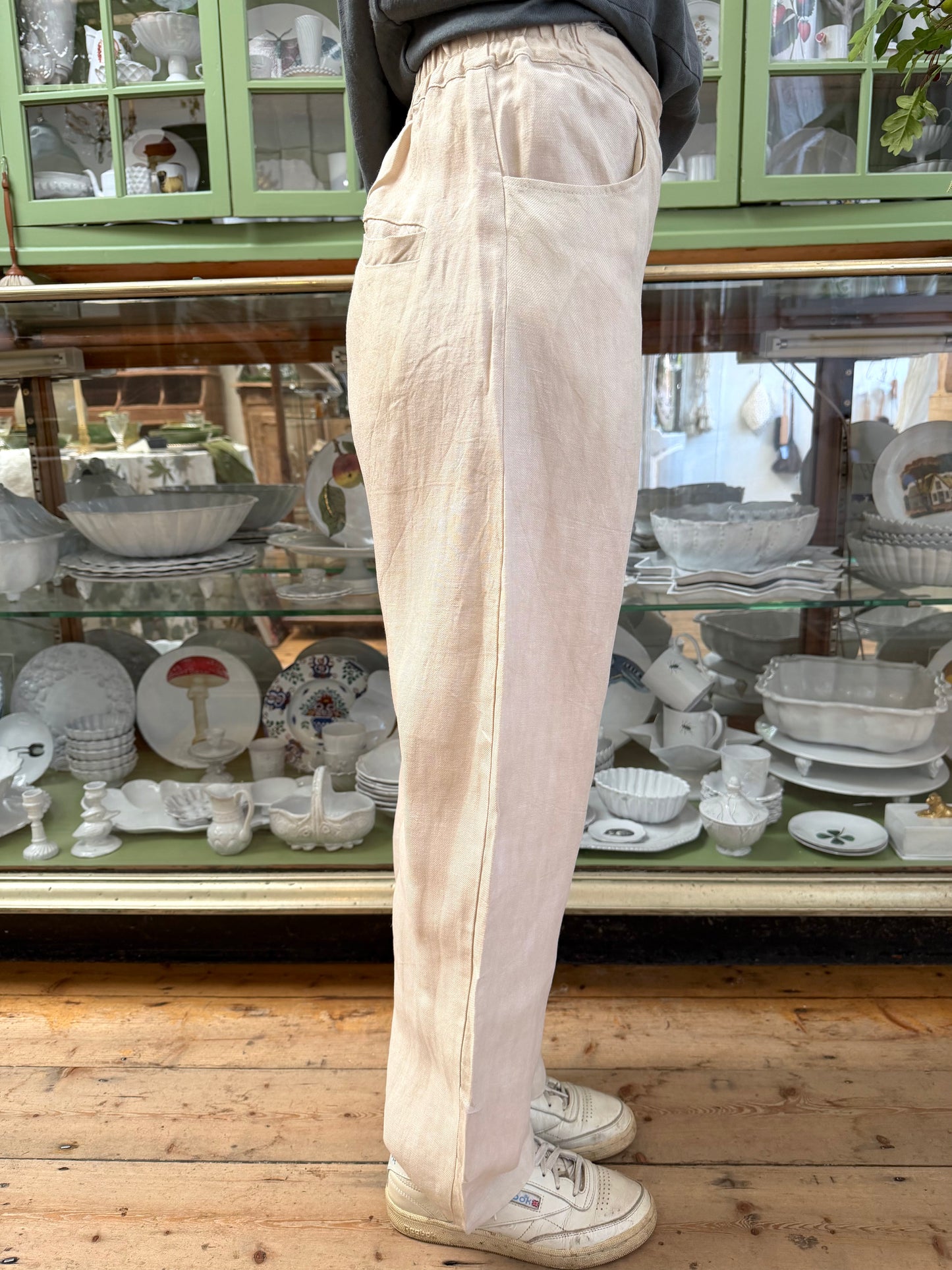 Sula Everyday Linen Twill Trousers - Cream