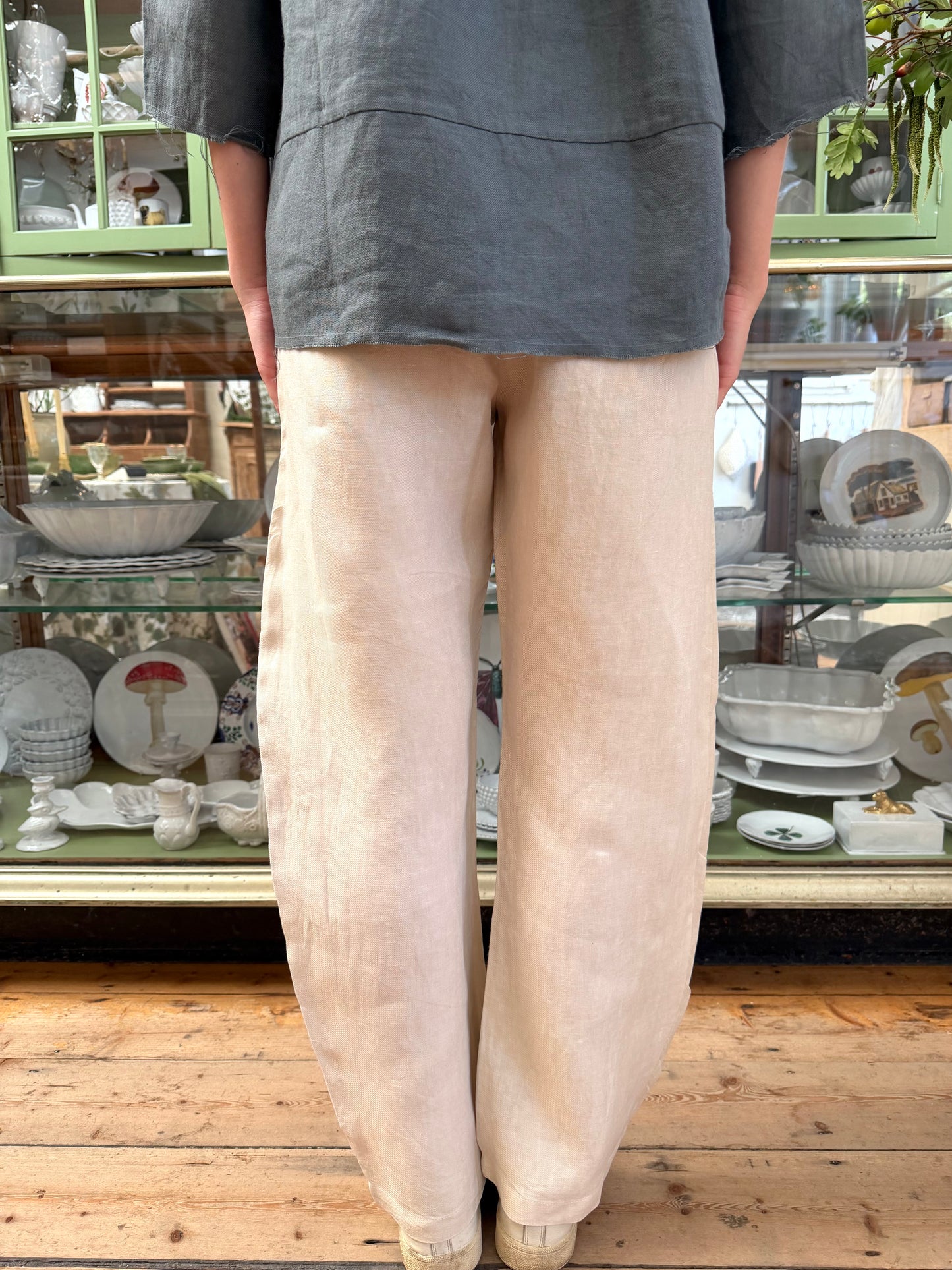 Sula Everyday Linen Twill Trousers - Cream