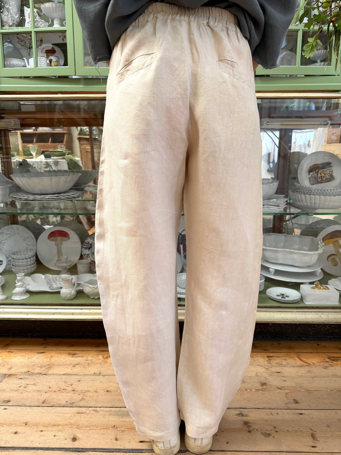 Sula Everyday Linen Twill Trousers - Cream