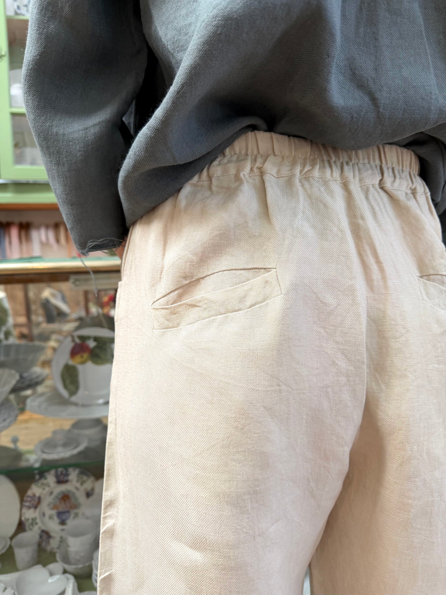 Sula Everyday Linen Twill Trousers - Cream