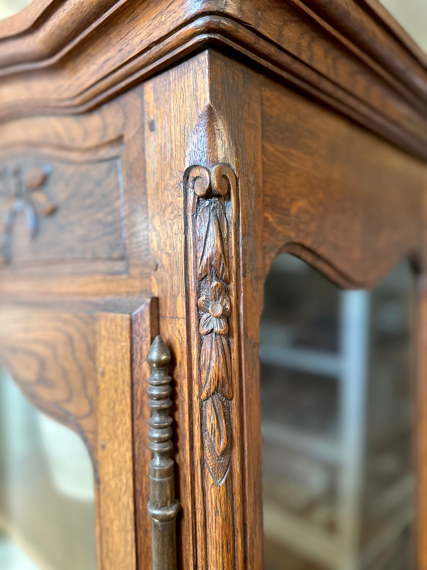 Antique French Oak Farmhouse Vitrine