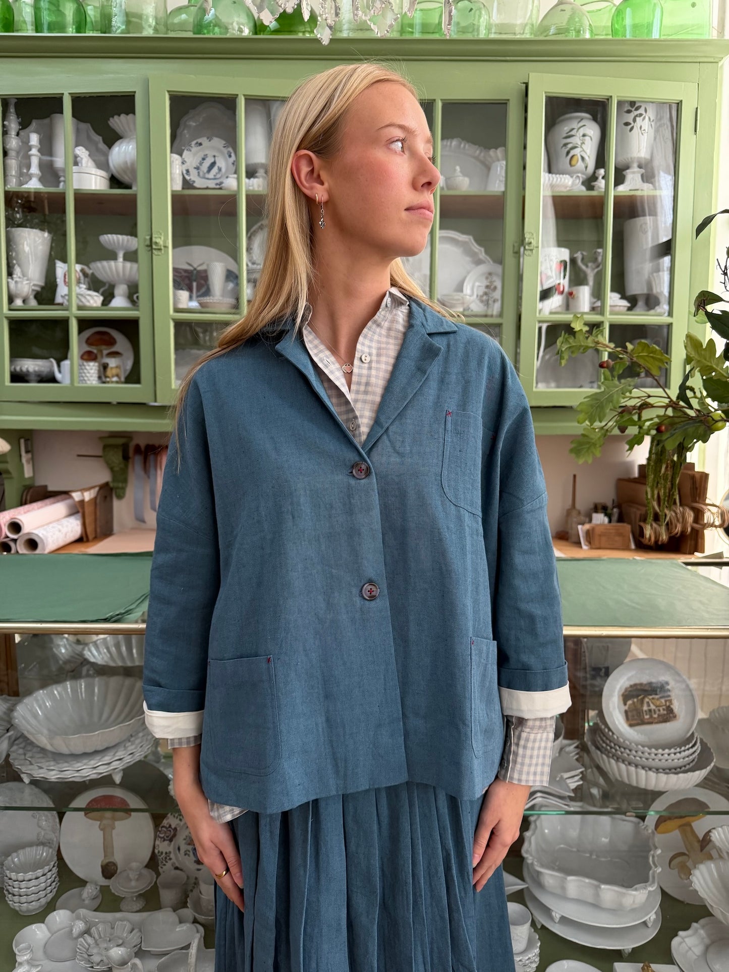 Runaway Bicycle Boxy Jacket - Blue