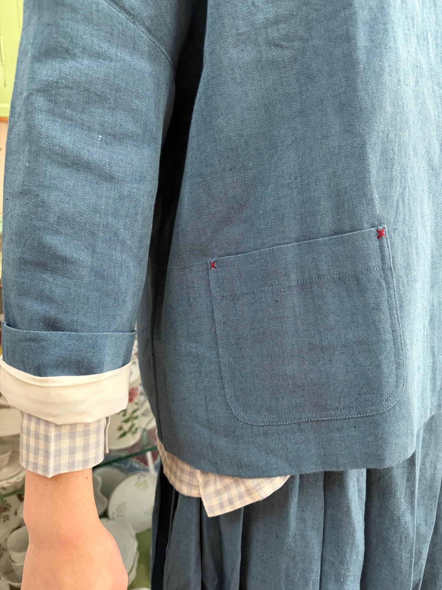 Runaway Bicycle Boxy Jacket - Blue