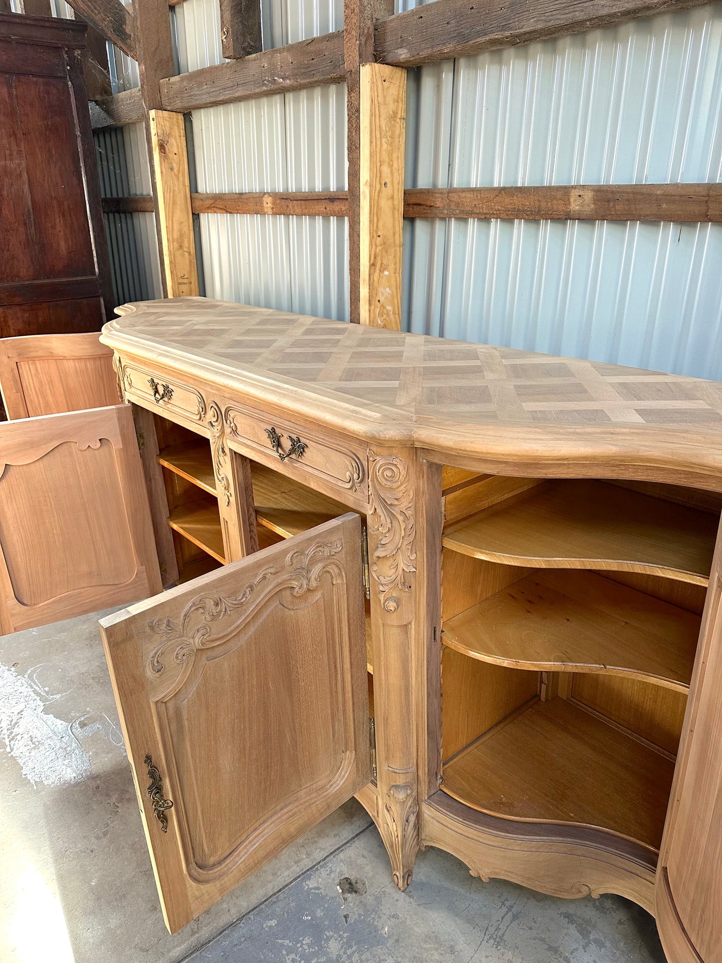 Antique French walnut 4 Door Sideboard