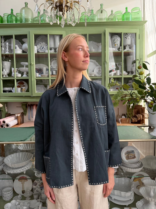 Runaway Bicycle Jacket With Contrast Stitching - Teal