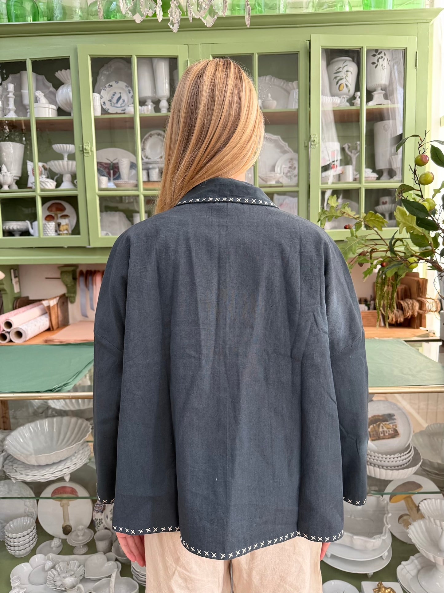 Runaway Bicycle Jacket With Contrast Stitching - Teal