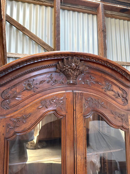 Antique French Flower Basket Vitrine