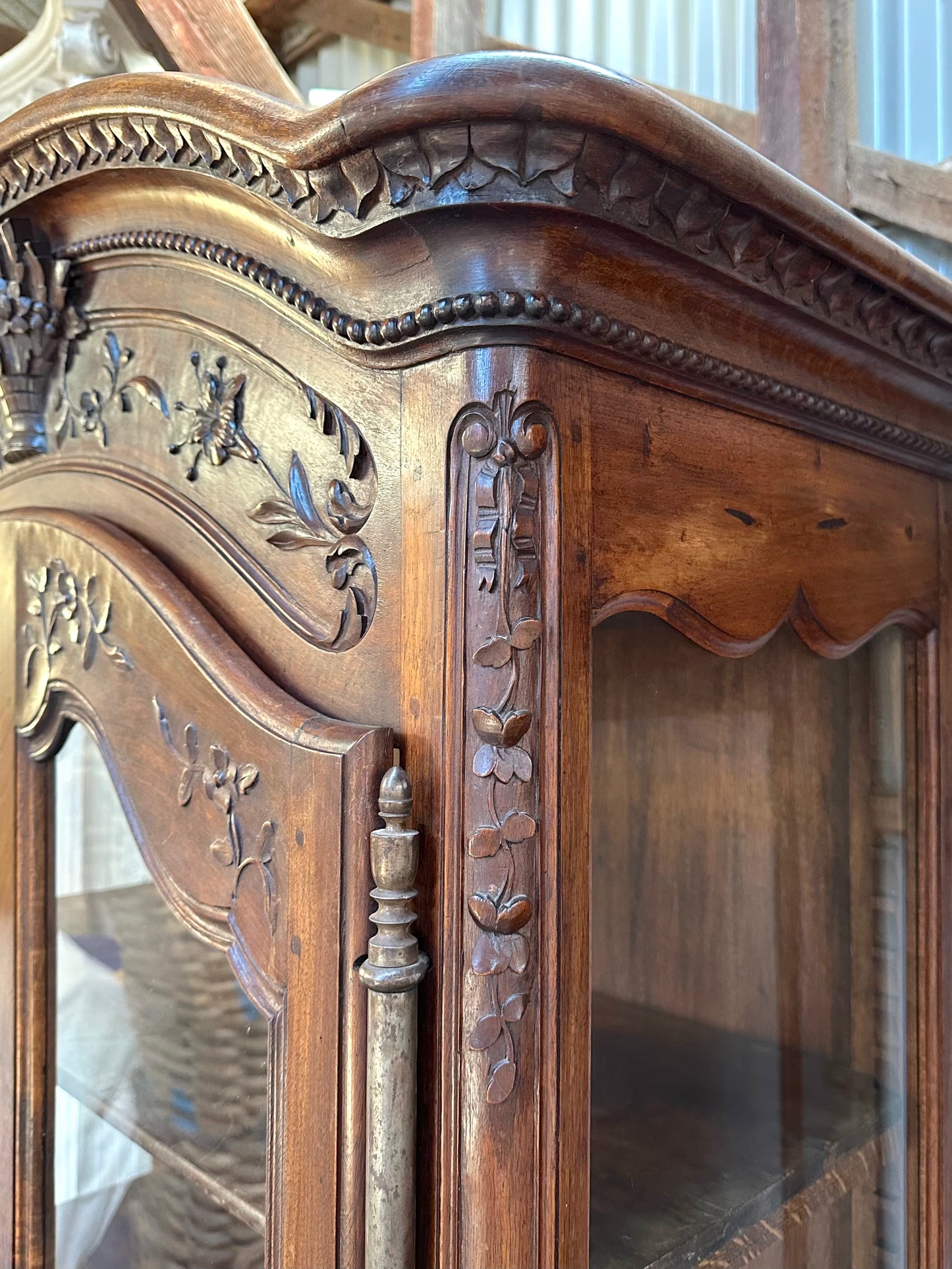 Antique French Flower Basket Vitrine
