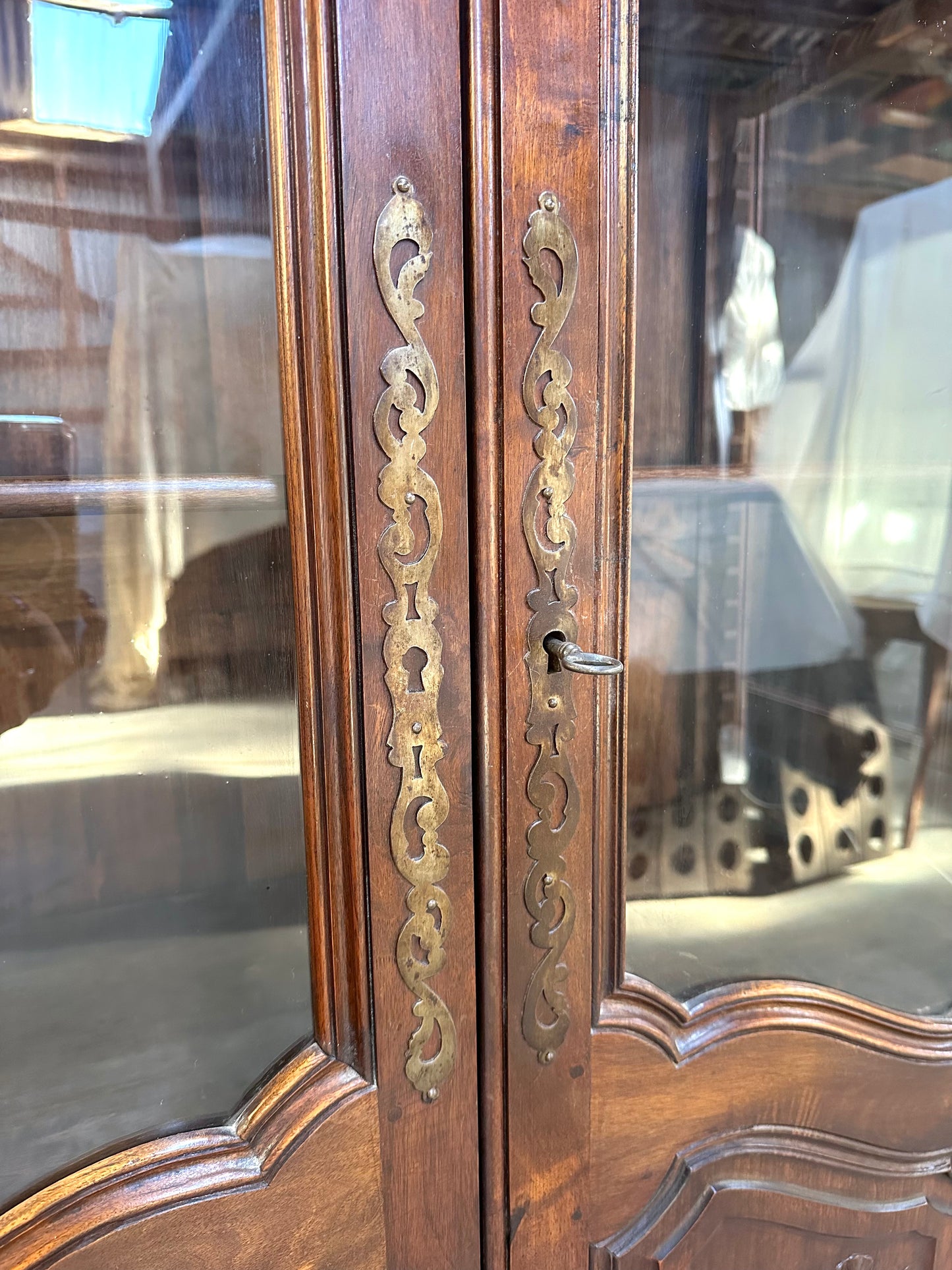 Antique French Flower Basket Vitrine