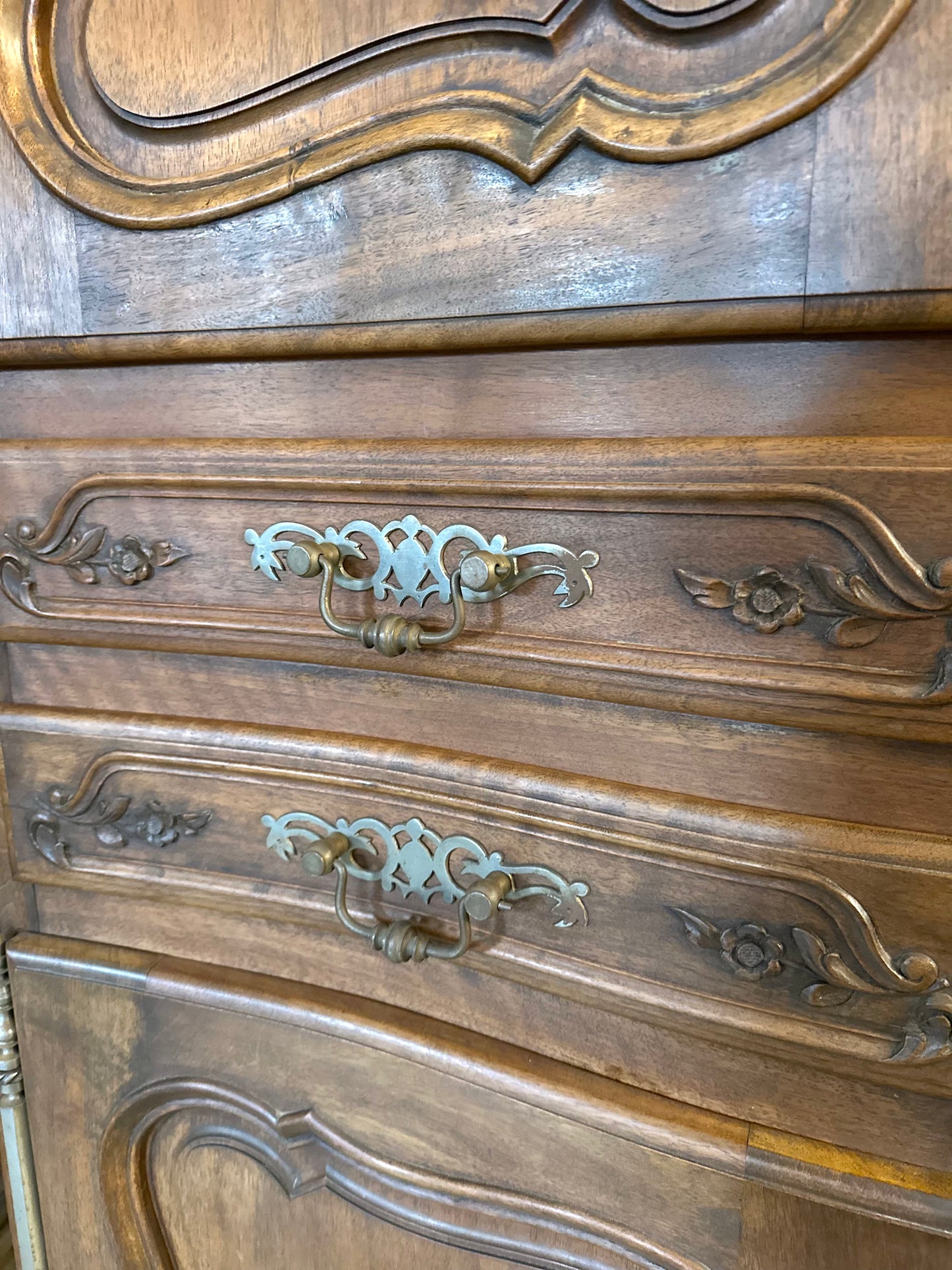 Antique French Small 4 Door And 4 Drawer Cupboard