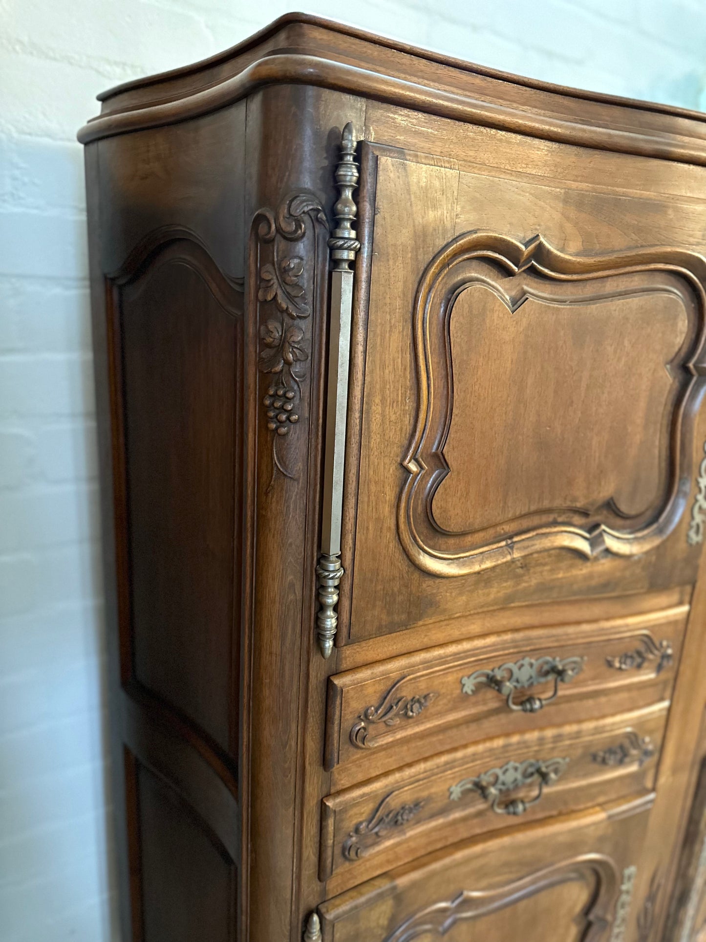 Antique French Small 4 Door And 4 Drawer Cupboard