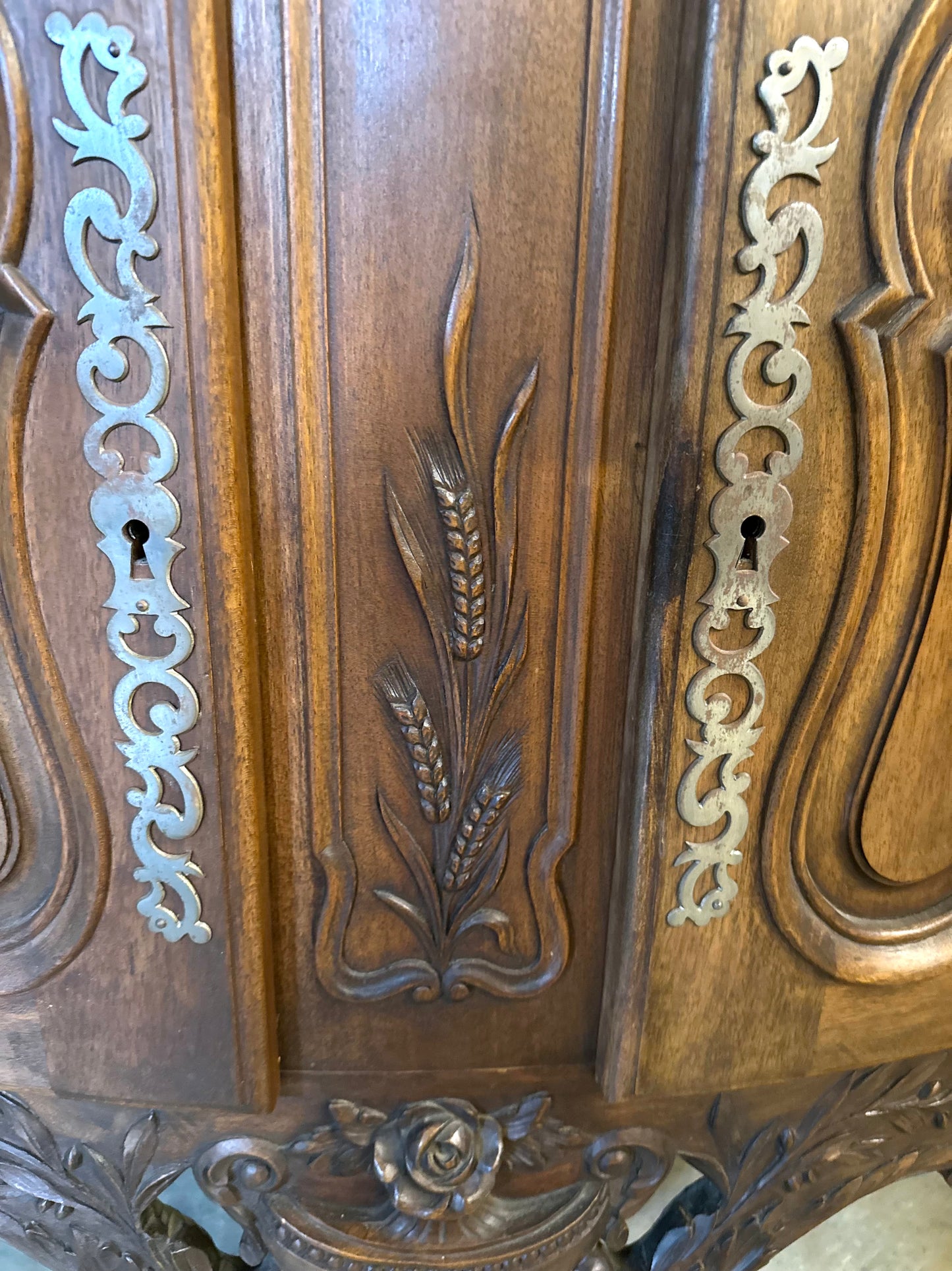 Antique French Small 4 Door And 4 Drawer Cupboard