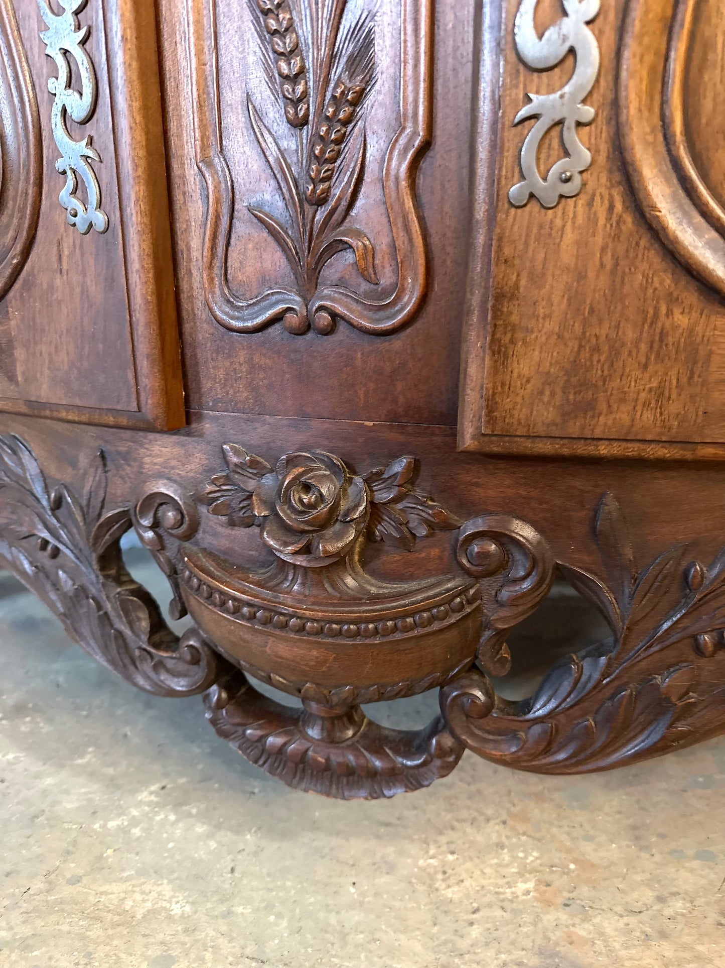 Antique French Small 4 Door And 4 Drawer Cupboard